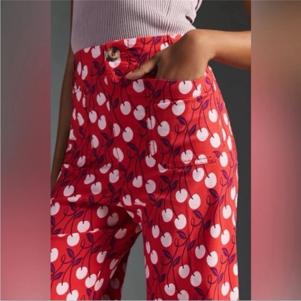 Maeve by Anthropologie The Colette Cherries Wide-Leg Pants - Picture 3 of 6